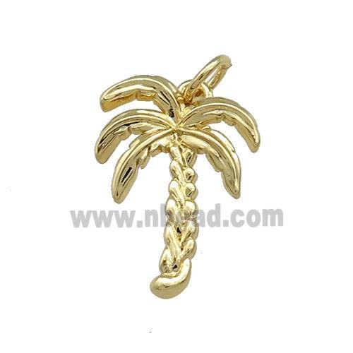Coconut Tree Charms Copper Pendant Gold Plated