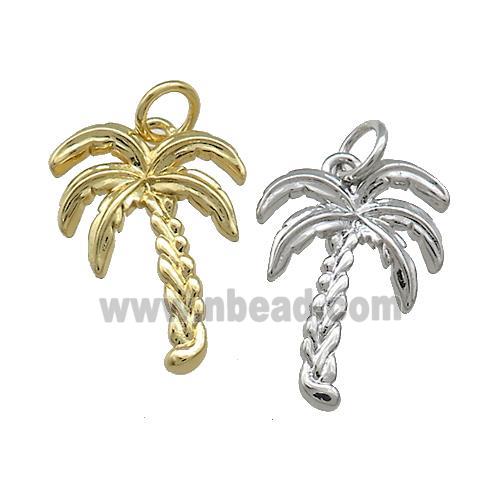 Coconut Tree Charms Copper Pendant Mixed