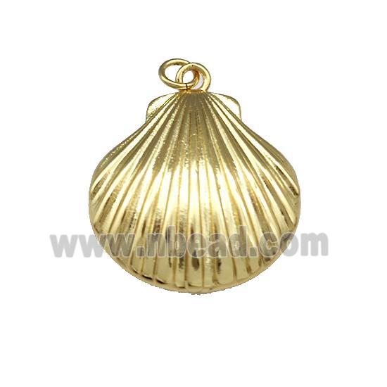 Clam Shell Charms Copper Pendant Gold Plated