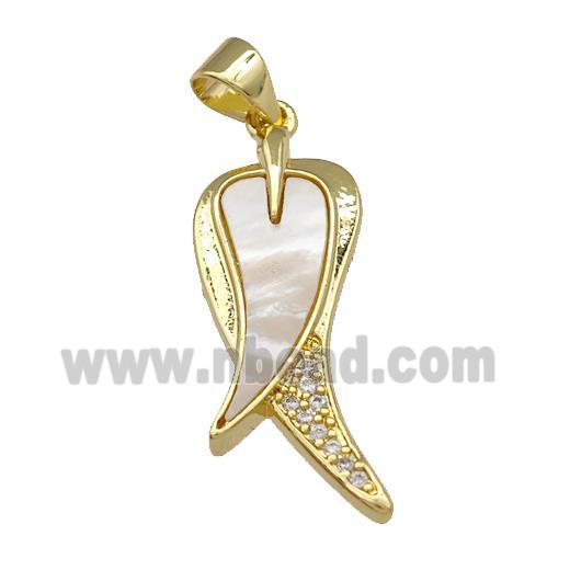Copper Capsicum Chili Charms Pendant Pave Shell Zirconia 18K Gold Plated