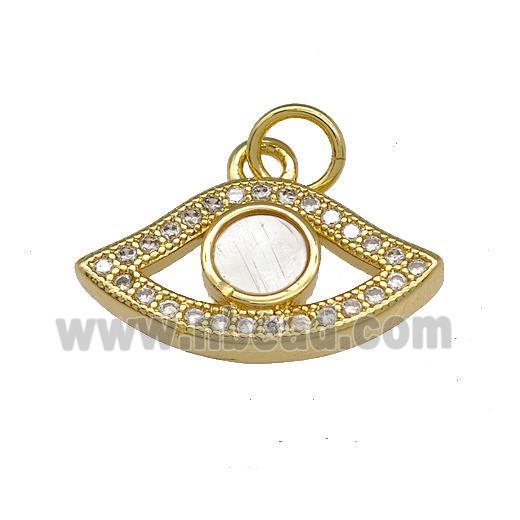 Copper Lips Pendant Pave Shell Zirconia 18K Gold Plated