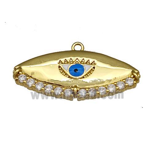 Copper Evil Eye Charms Pendant Micro Pave Zirconia Gold Plated