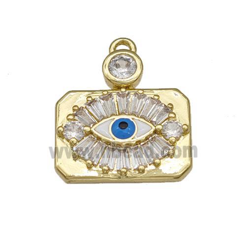 Copper Evil Eye Charms Pendant Micro Pave Zirconia Gold Plated