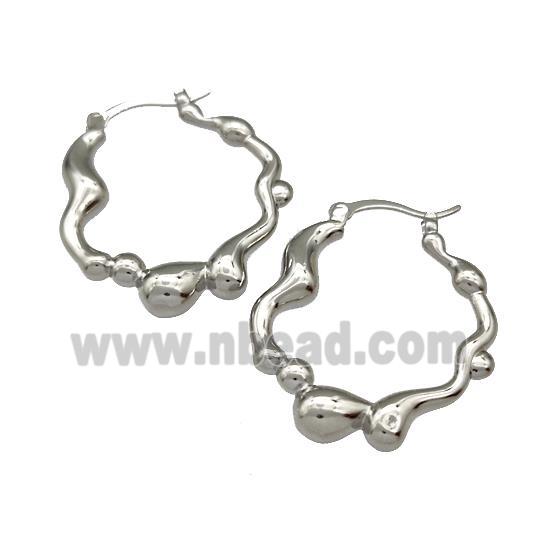 Copper Latchback Earrings Platinum Plated