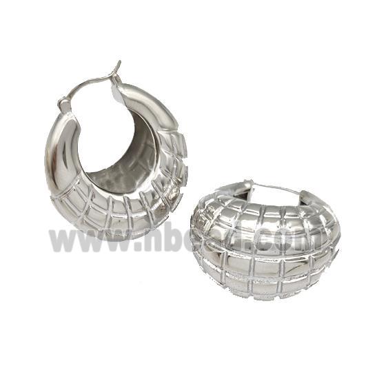 Copper Latchback Earrings Hollow Platinum Plated