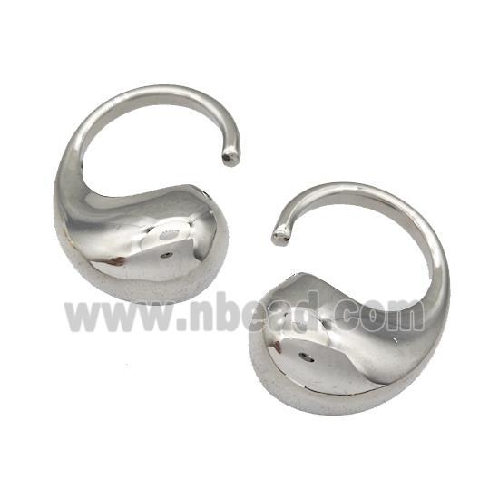 Copper Hook Earring Hollow Platinum Plated