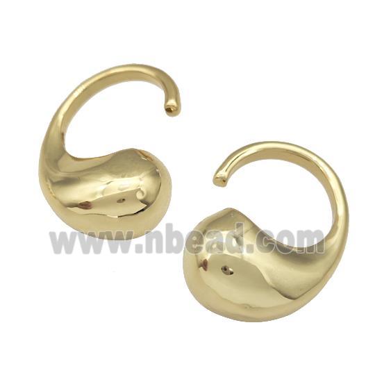 Copper Hook Earring Hollow Gold Plated