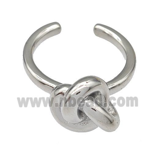 Copper Rings Knot Platinum Plated