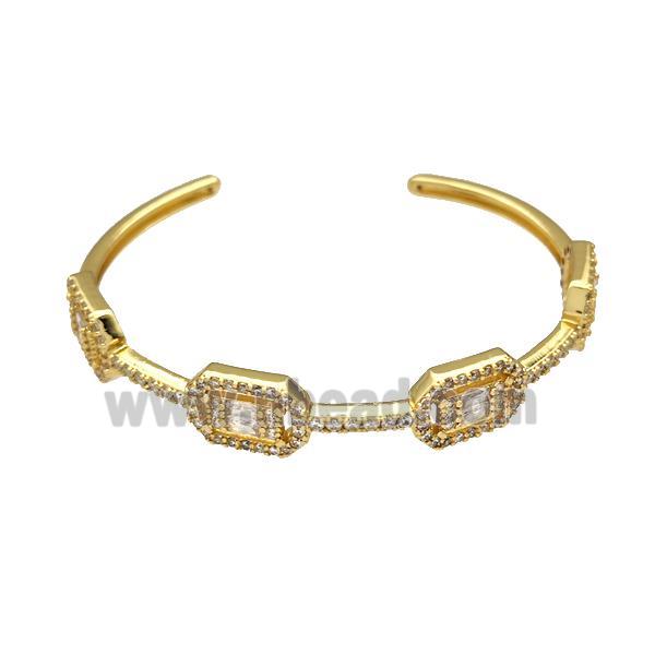 Copper Bangles Pave Zircon Gold Plated