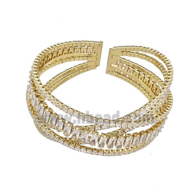 Copper Bangles Pave Zircon Gold Plated
