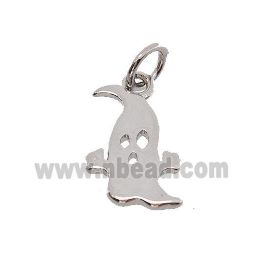 Halloween Ghost Charms Copper Pendant Platinum Plated