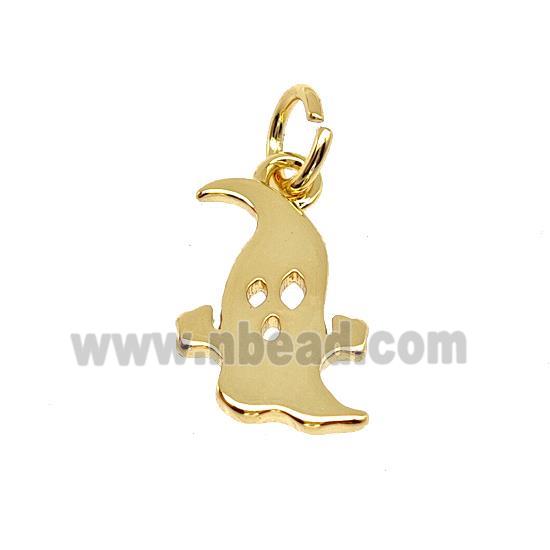 Halloween Ghost Charms Copper Pendant Gold Plated