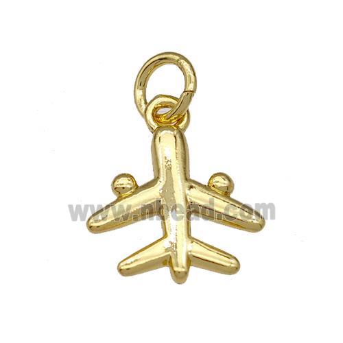 Copper Airplane Charms Pendant Gold Plated
