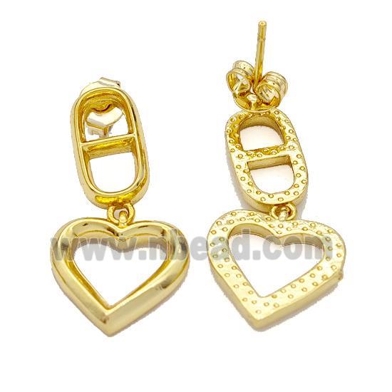 Copper Stud Earrings Gold Plated