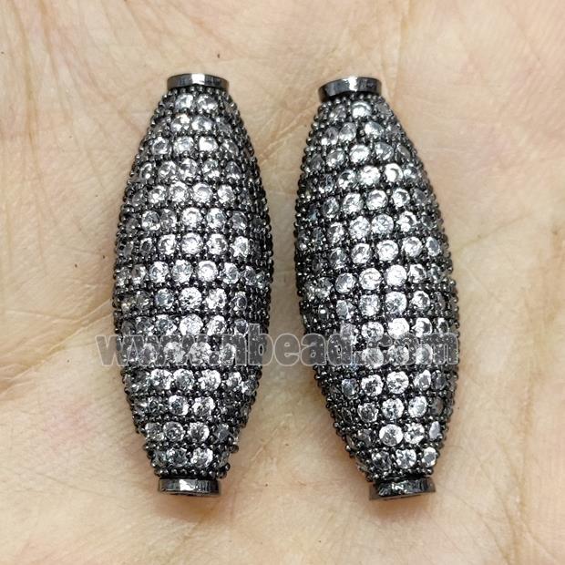 Copper Rice Beads Micro Pave Zirconia Black Plated