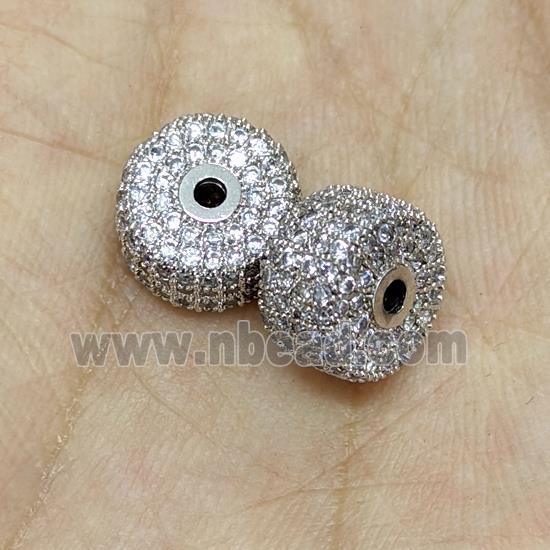 Copper Heishi Spacer Beads Micro Zirconia Platinum Plated