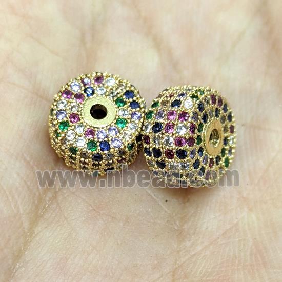 Copper Heishi Spacer Beads Micro Multicolor Zirconia Gold Plated