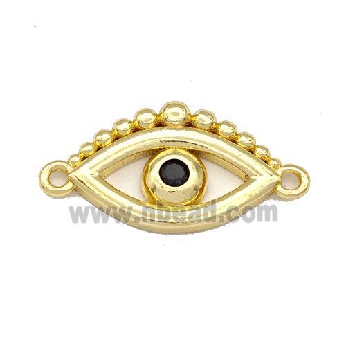 Copper Eye Connector Pave Zircon Gold Plated