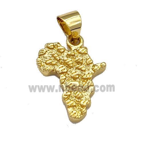 African Map Copper Pendant Gold Plated