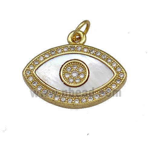 Copper Eye Pendant Pave Shell Zircon 18K Gold Plated