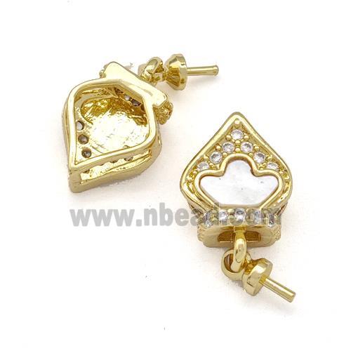 Copper Bail Pave Shell Zirconia 18K Gold Plated