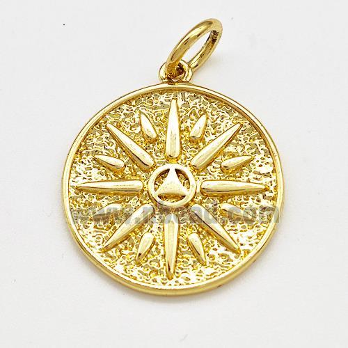 Copper Sun Charms Pendant Gold Plated