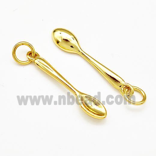 Spoon Charms Copper Pendant Gold Plated