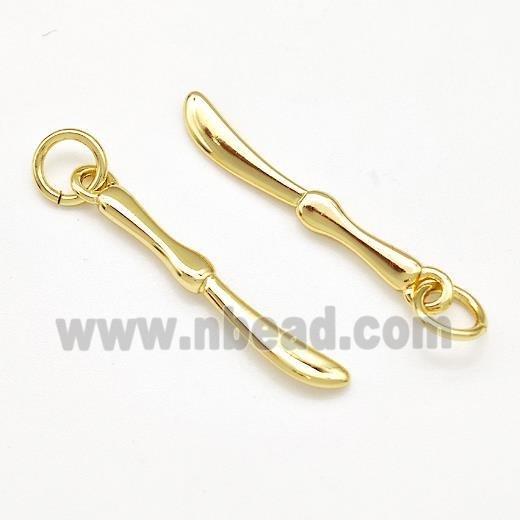 Knife Charms Copper Pendant Gold Plated