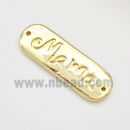 Mama Charms Copper Rectangle Connector Gold Plated