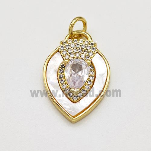 Copper Teardorp Pave Shell Zirconia Gold Plated