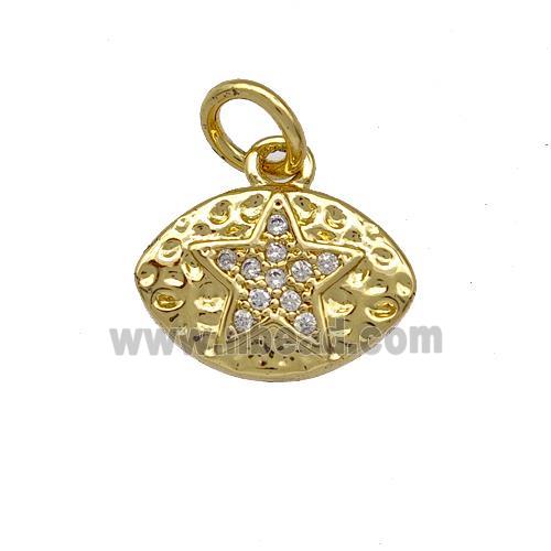Copper Eye Pendant Pave Zircon Star Gold Plated