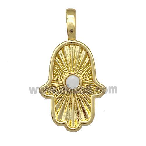 Copper Hamsahand Charms Pendant Gold Plated