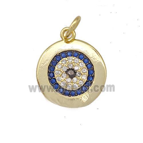 Copper Eye Charms Pendant Pave Zircon Circle Gold Plated