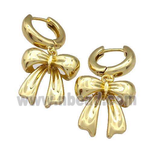Copper Bow Hoop Earrings Gold Plated