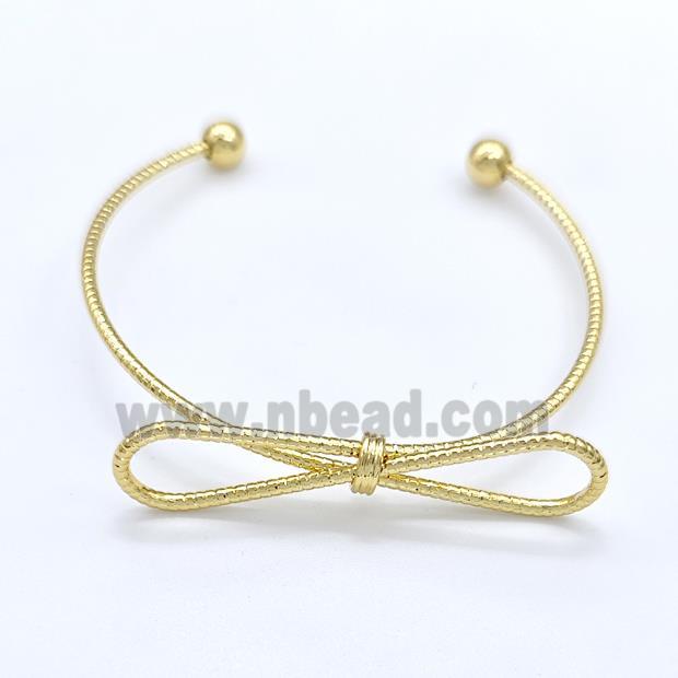 Copper Bow Bangle Gold Plated