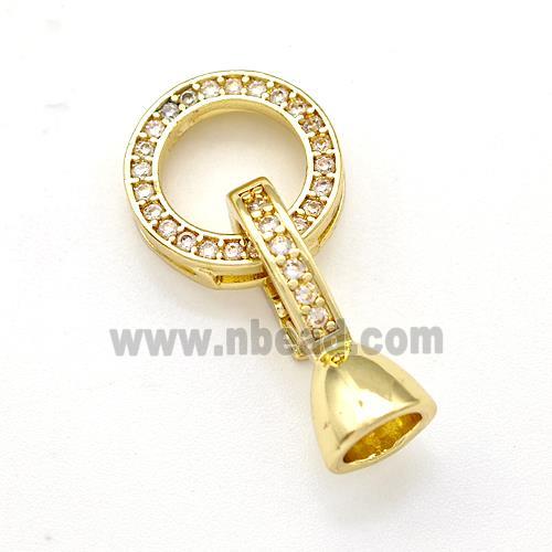 Copper Clasp Pave Zirconia Circle Gold Plated