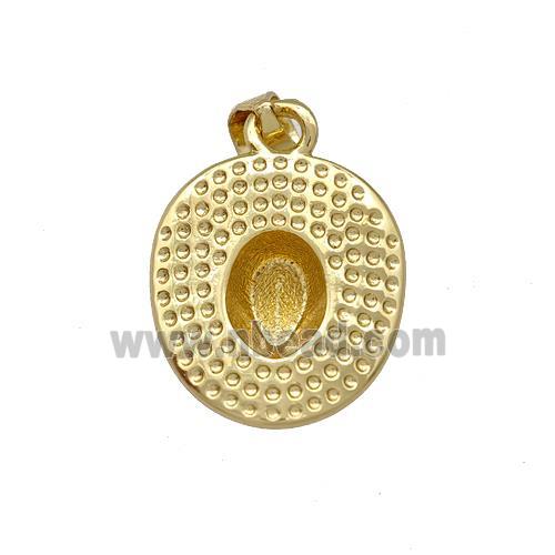 Copper Pendant With Cabochon Pad Gold Plated