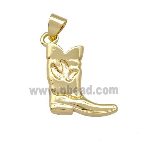 Copper Shoes Charms Pendant Gold Plated