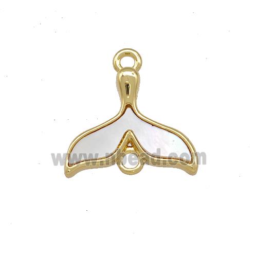 Copper Shark-tail Connector Pave Shell Gold Plated
