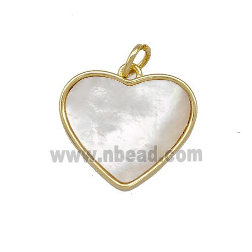 Copper Heart Pendant Pave Shell 18K Gold Plated