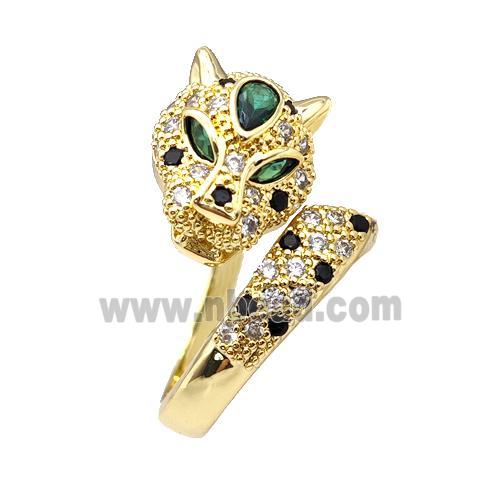 copper ring pave zircon, gold plated