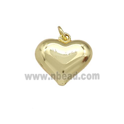 copper pendant, heart, gold plated