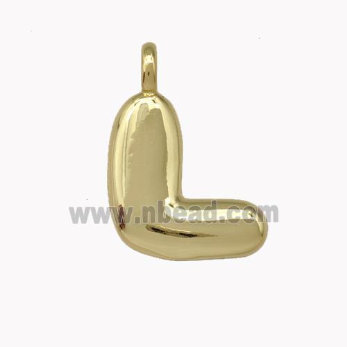 Copper Letter-L Pendant Gold Plated