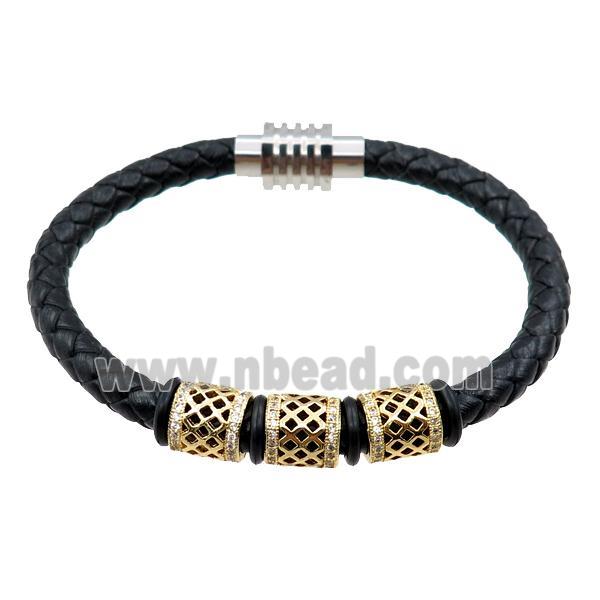 PU leather bracelet with magnetic clasp