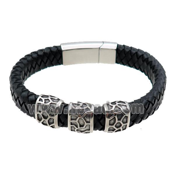 PU leather bracelet with magnetic clasp