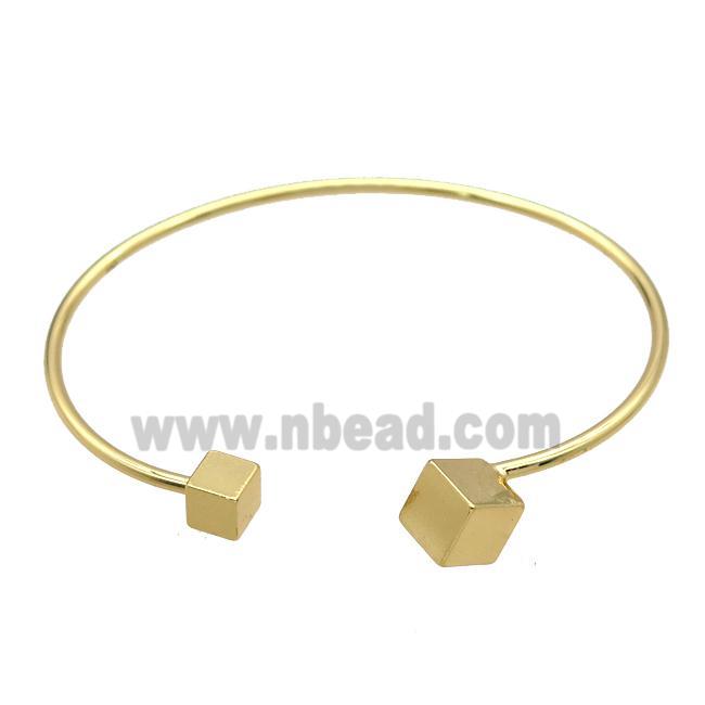 copper bangle, adjustable, gold plated