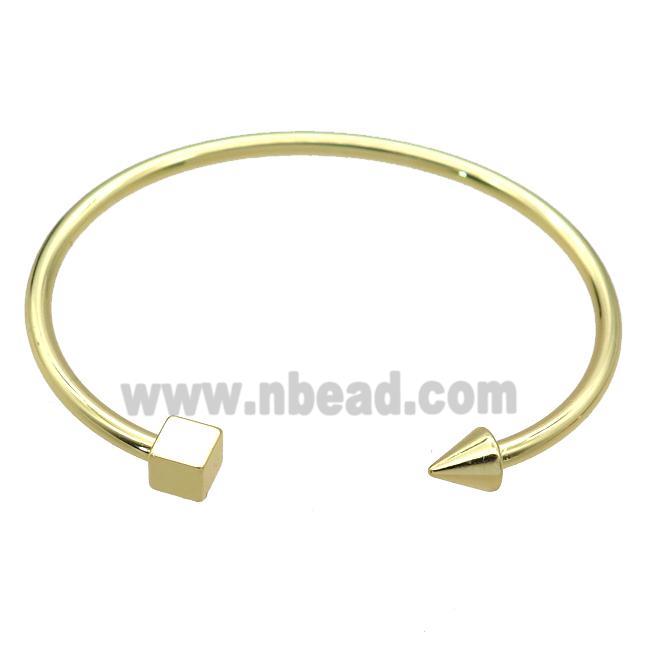 copper adjustable bangle, gold plated