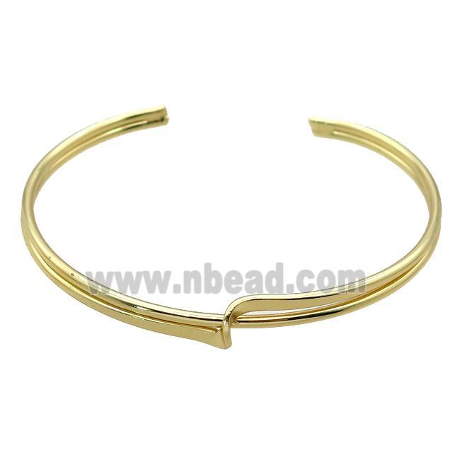 adjustable copper bangle, gold plated