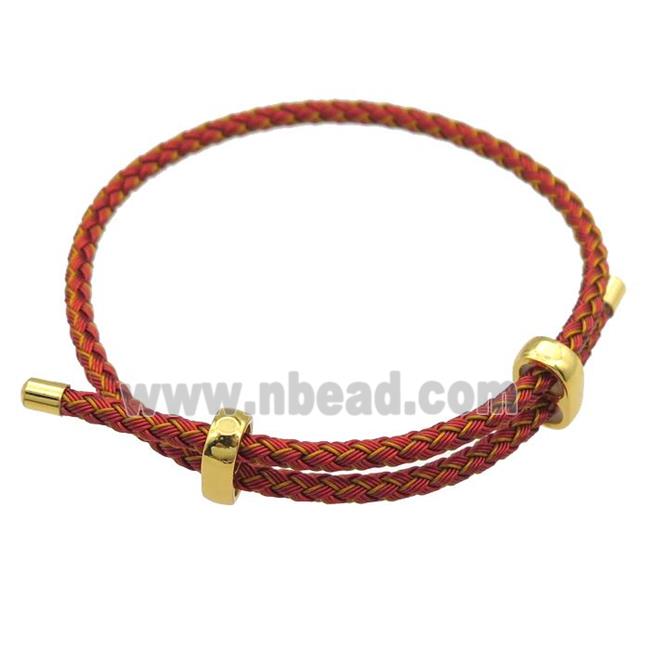 red Tiger Tail Steel Bracelet, adjustable