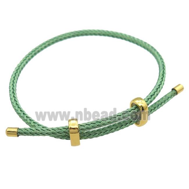 green Tiger Tail Steel Bracelet, adjustable